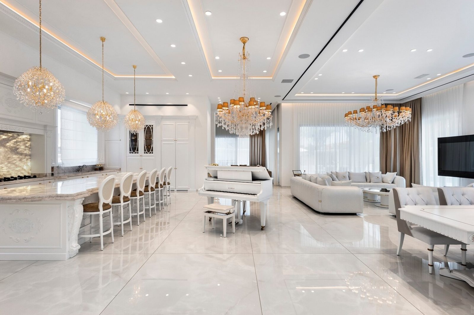 עיצוב פנים בית חד קומתי בסביון